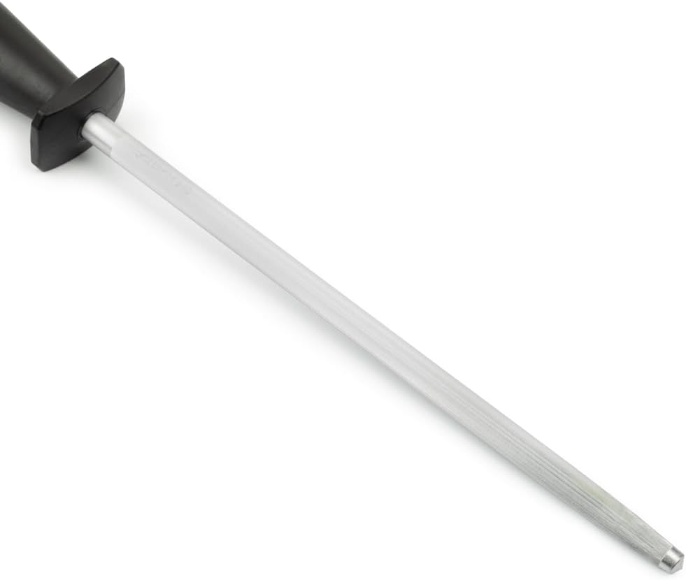 Sharpening Steel 10 Inch Nitrum Stainless Steel and 250 mm blade. Series Chaira. Body Carbon Steel Chromium Coated 11 - Handle Polypropylene. Lightweight and smooth shapes. Color Black.