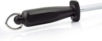 Sharpening Steel 10 Inch Nitrum Stainless Steel and 250 mm blade. Series Chaira. Body Carbon Steel Chromium Coated 11 - Handle Polypropylene. Lightweight and smooth shapes. Color Black.