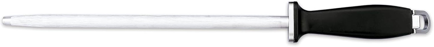 Sharpening Steel 10 Inch Nitrum Stainless Steel and 250 mm blade. Series Chaira. Body Carbon Steel Chromium Coated 11 - Handle Polypropylene. Lightweight and smooth shapes. Color Black.
