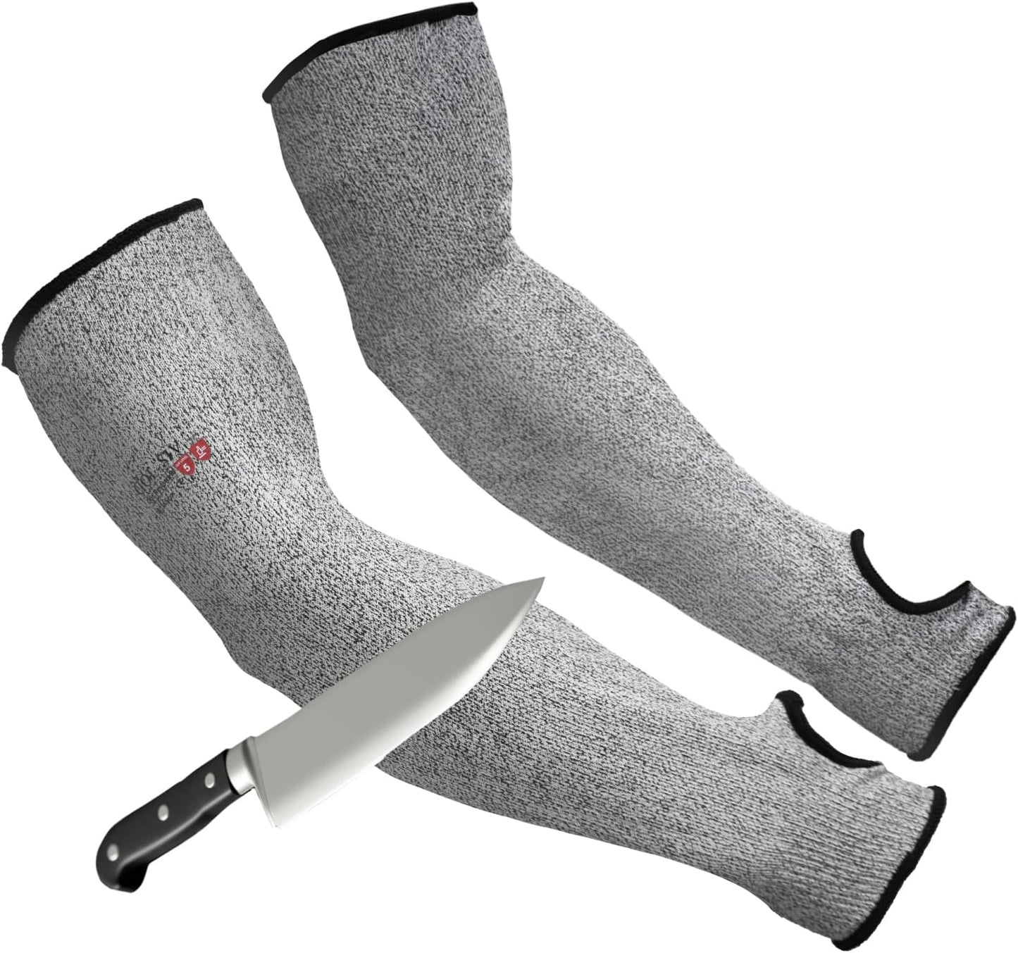 Arm Protectors For Thin Skin And Bruising, Kevlar Sleeves. A5 Level Cut Resistant Arm Sleeves For Gardening, Welding, Kitchen (Grey, 17.7 In)