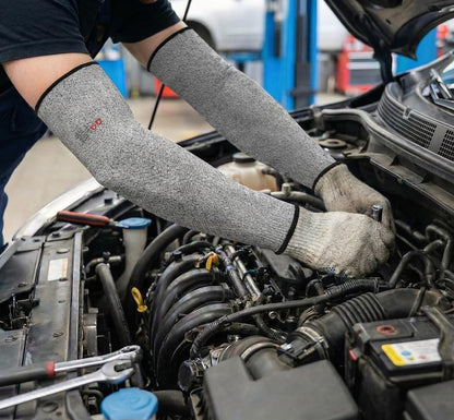 Arm Protectors For Thin Skin And Bruising, Kevlar Sleeves. A5 Level Cut Resistant Arm Sleeves For Gardening, Welding, Kitchen (Grey, 17.7 In)
