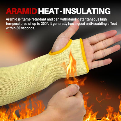 Arm Protectors For Thin Skin And Bruising, Kevlar Sleeves. A5 Level Cut Resistant Arm Sleeves For Gardening, Welding, Kitchen (Grey, 17.7 In)