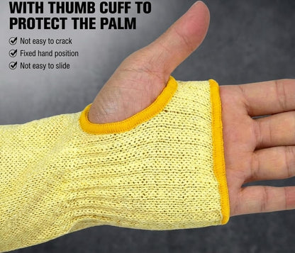 Arm Protectors For Thin Skin And Bruising, Kevlar Sleeves. A5 Level Cut Resistant Arm Sleeves For Gardening, Welding, Kitchen (Grey, 17.7 In)