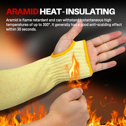 Arm Protectors For Thin Skin And Bruising, Kevlar Sleeves. A5 Level Cut Resistant Arm Sleeves For Gardening, Welding, Kitchen (Grey, 17.7 In)