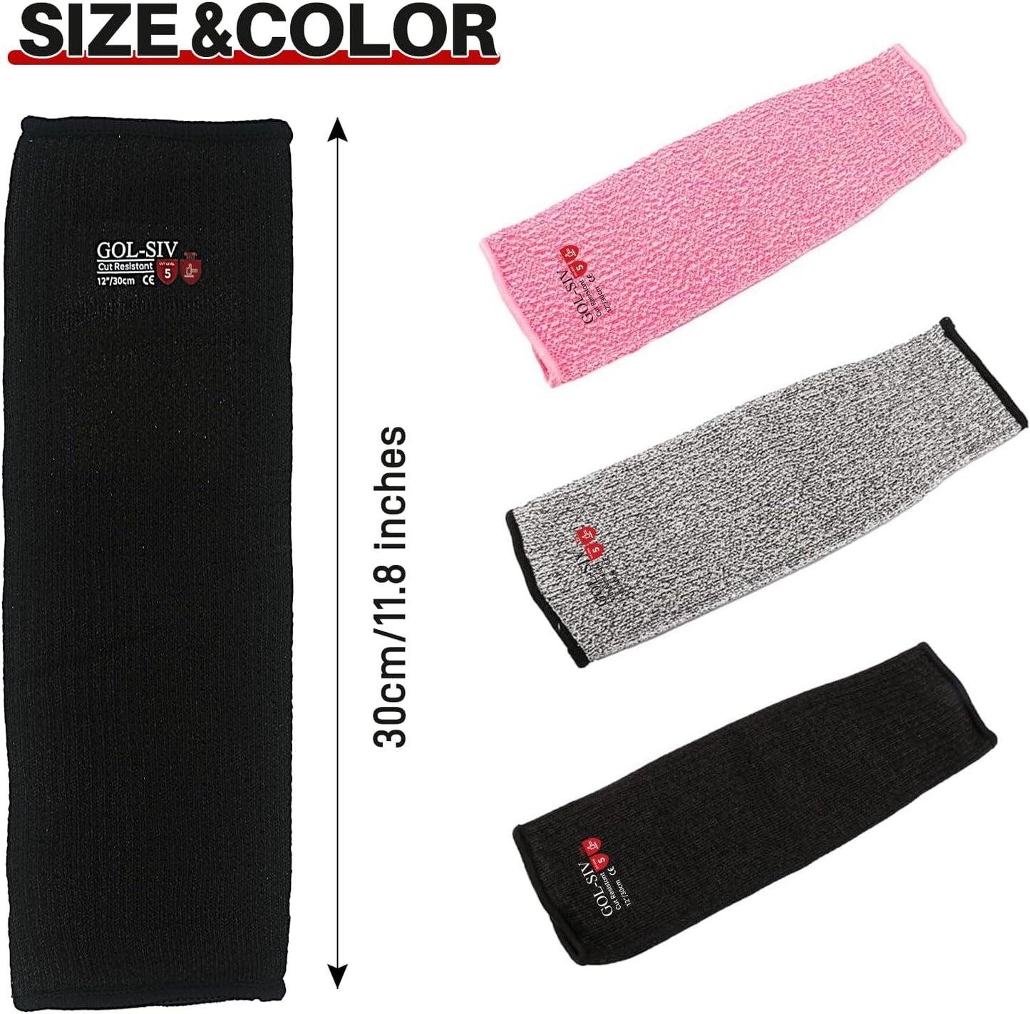 Arm Protectors For Thin Skin And Bruising, Kevlar Sleeves. A5 Level Cut Resistant Arm Sleeves For Gardening, Welding, Kitchen (Grey, 17.7 In)