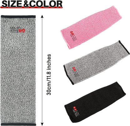 Arm Protectors For Thin Skin And Bruising, Kevlar Sleeves. A5 Level Cut Resistant Arm Sleeves For Gardening, Welding, Kitchen (Grey, 17.7 In)