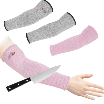 Arm Protectors For Thin Skin And Bruising, Kevlar Sleeves. A5 Level Cut Resistant Arm Sleeves For Gardening, Welding, Kitchen (Grey, 17.7 In)