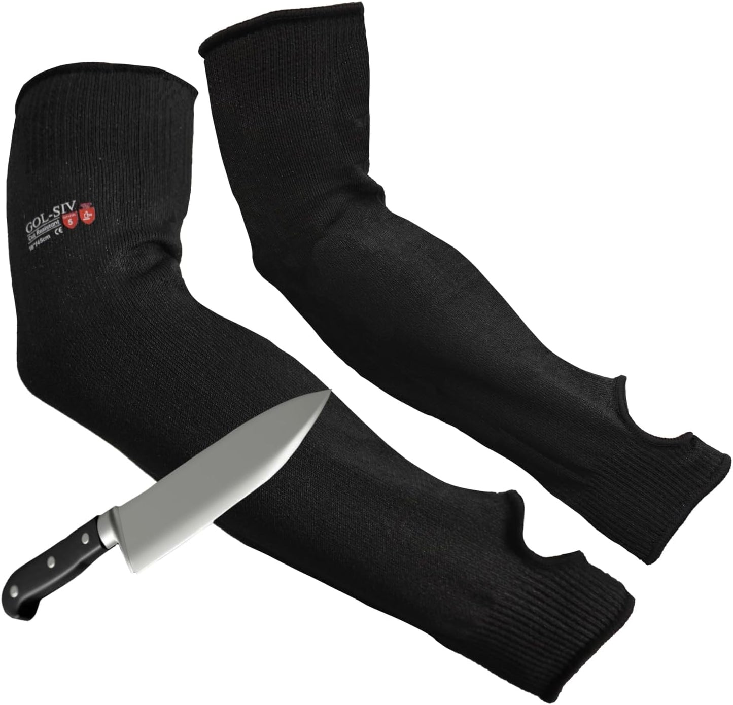 Arm Protectors For Thin Skin And Bruising, Kevlar Sleeves. A5 Level Cut Resistant Arm Sleeves For Gardening, Welding, Kitchen (Grey, 17.7 In)