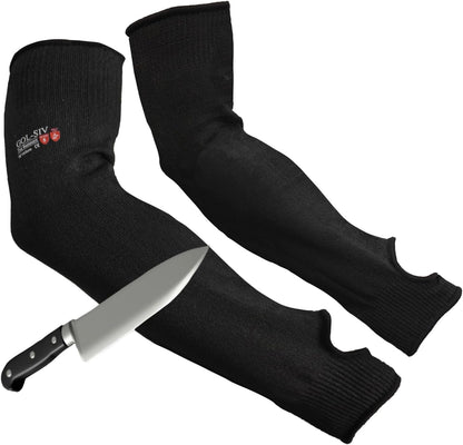 Arm Protectors For Thin Skin And Bruising, Kevlar Sleeves. A5 Level Cut Resistant Arm Sleeves For Gardening, Welding, Kitchen (Grey, 17.7 In)