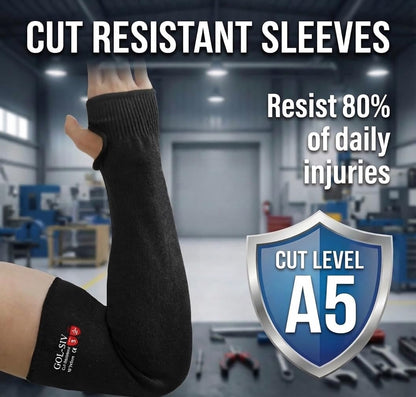 Arm Protectors For Thin Skin And Bruising, Kevlar Sleeves. A5 Level Cut Resistant Arm Sleeves For Gardening, Welding, Kitchen (Grey, 17.7 In)