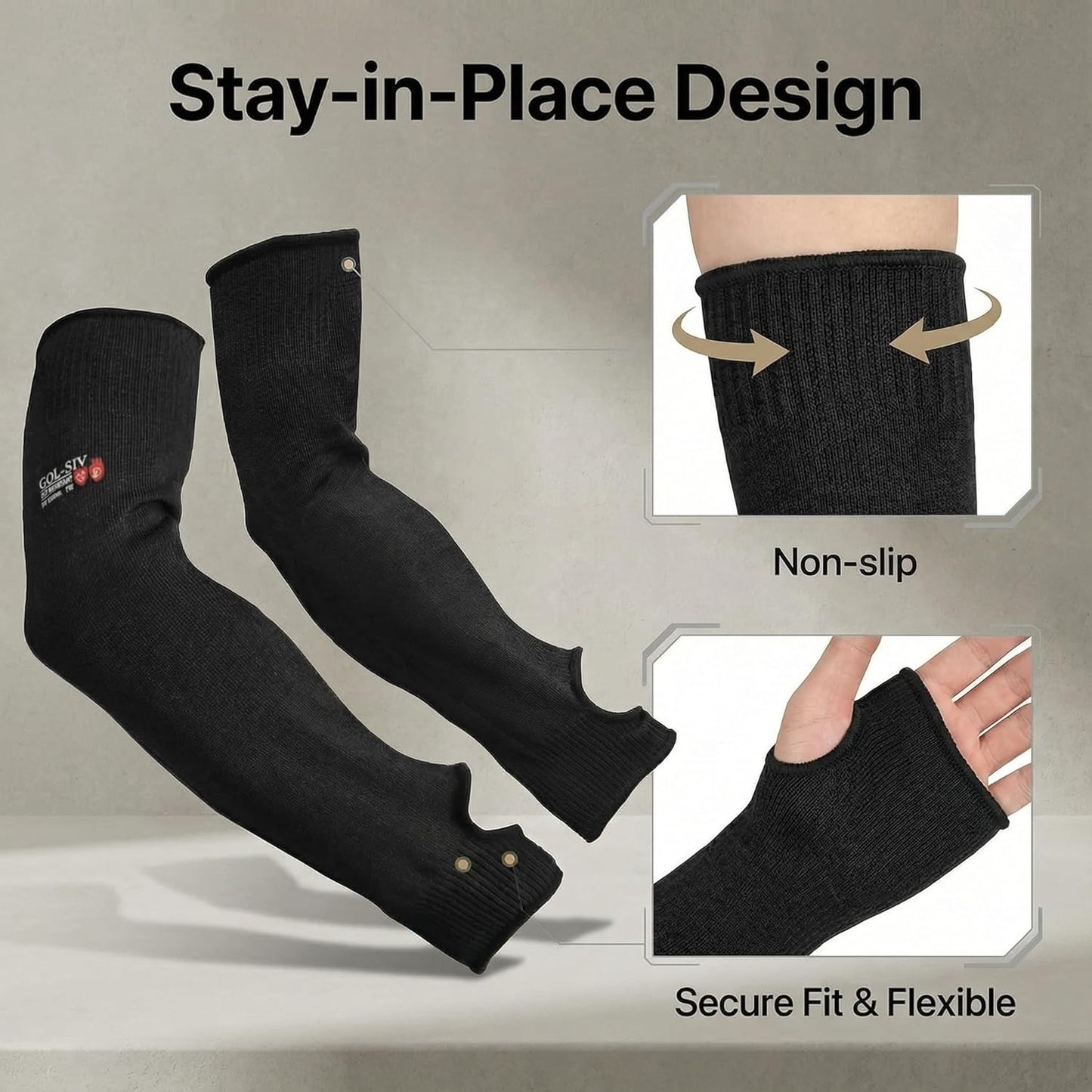 Arm Protectors For Thin Skin And Bruising, Kevlar Sleeves. A5 Level Cut Resistant Arm Sleeves For Gardening, Welding, Kitchen (Grey, 17.7 In)