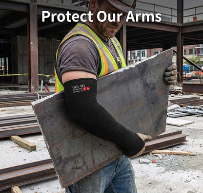 Arm Protectors For Thin Skin And Bruising, Kevlar Sleeves. A5 Level Cut Resistant Arm Sleeves For Gardening, Welding, Kitchen (Grey, 17.7 In)
