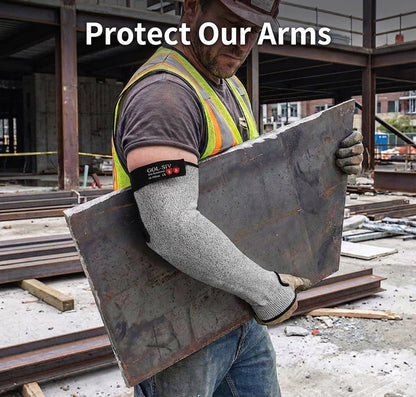 Arm Protectors For Thin Skin And Bruising, Kevlar Sleeves. A5 Level Cut Resistant Arm Sleeves For Gardening, Welding, Kitchen (Grey, 17.7 In)