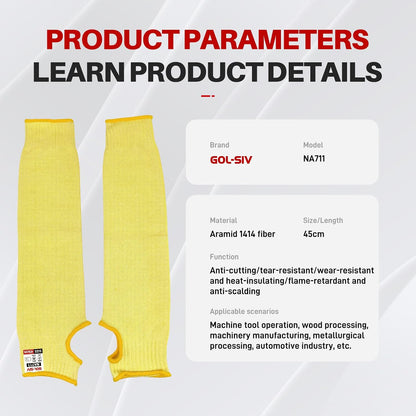 Arm Protectors For Thin Skin And Bruising, Kevlar Sleeves. A5 Level Cut Resistant Arm Sleeves For Gardening, Welding, Kitchen (Grey, 17.7 In)