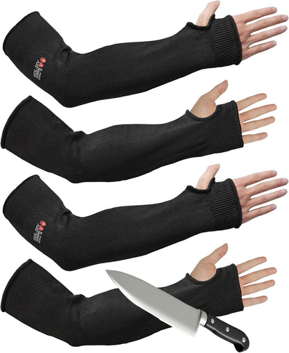 Arm Protectors For Thin Skin And Bruising, Kevlar Sleeves. A5 Level Cut Resistant Arm Sleeves For Gardening, Welding, Kitchen (Grey, 17.7 In)