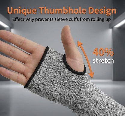 Arm Protectors For Thin Skin And Bruising, Kevlar Sleeves. A5 Level Cut Resistant Arm Sleeves For Gardening, Welding, Kitchen (Grey, 17.7 In)