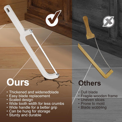 Adjustable Bread Knife for Homemade Bread with Thickness Guides,Bow Design | Upgraded Bread Slicer, Serrated Stainless Blade Easy to Cutting Even Slices for Sourdough Baguette Sandwiche,Dishwasher safe