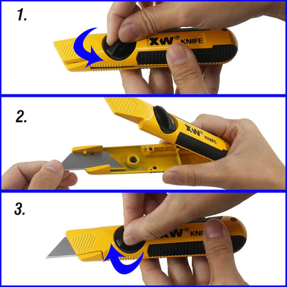 Fixed-Blade Utility Knife, Non-Retractable Heavy Duty Drywall Cutter, Extra 10 Blades Included,2-Pack