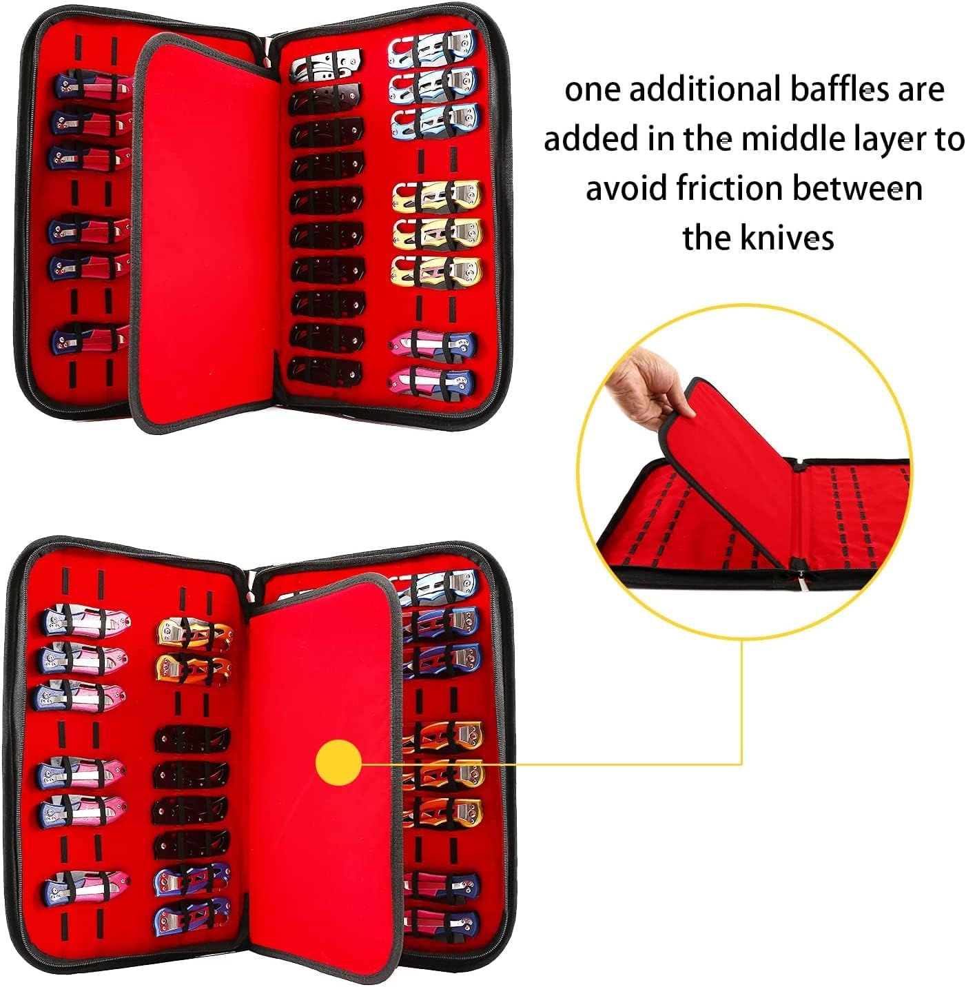 Pocket Knife Storage Case,Folding Knife Pouch Carrier Holder,40 Slots Small Knife Carrying Cases,Versatile Knife Collection For Survival,Tactical,Outdoor,EDC Mini Knife