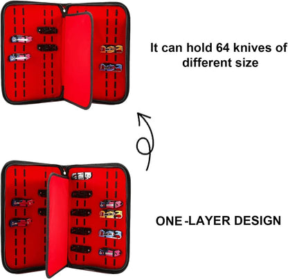 Pocket Knife Storage Case,Folding Knife Pouch Carrier Holder,40 Slots Small Knife Carrying Cases,Versatile Knife Collection For Survival,Tactical,Outdoor,EDC Mini Knife