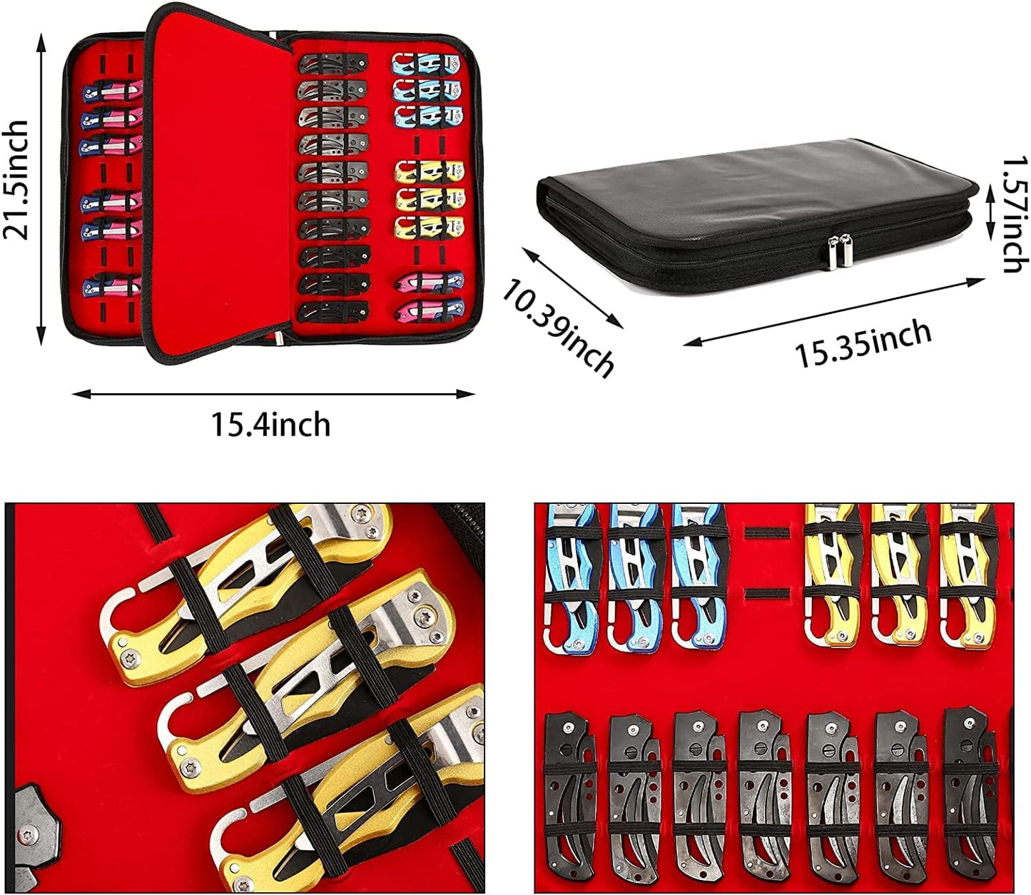 Pocket Knife Storage Case,Folding Knife Pouch Carrier Holder,40 Slots Small Knife Carrying Cases,Versatile Knife Collection For Survival,Tactical,Outdoor,EDC Mini Knife