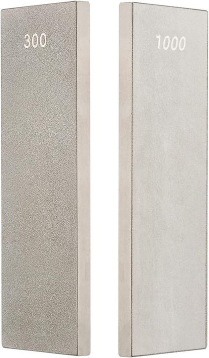 Trend Diamond Sharpening Stone Kit, 8 x 3 Inch Double Sided (300/1000 Grit) Bench Stone with Pouch, Cleaning Block & Non-Slip Mat, DWS/CP8/FC