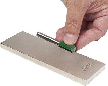 Trend Diamond Sharpening Stone Kit, 8 x 3 Inch Double Sided (300/1000 Grit) Bench Stone with Pouch, Cleaning Block & Non-Slip Mat, DWS/CP8/FC