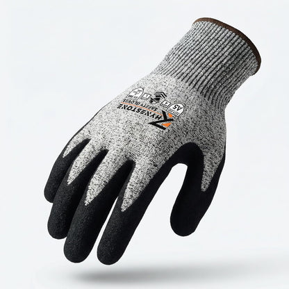 RhyneStone Level A5 Cut Resistant – 1 Pair Safety Work Gloves for Construction, Gardening & Sharp Material Handling