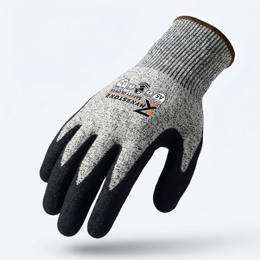 RhyneStone Level A5 Cut Resistant – 1 Pair Safety Work Gloves for Construction, Gardening & Sharp Material Handling