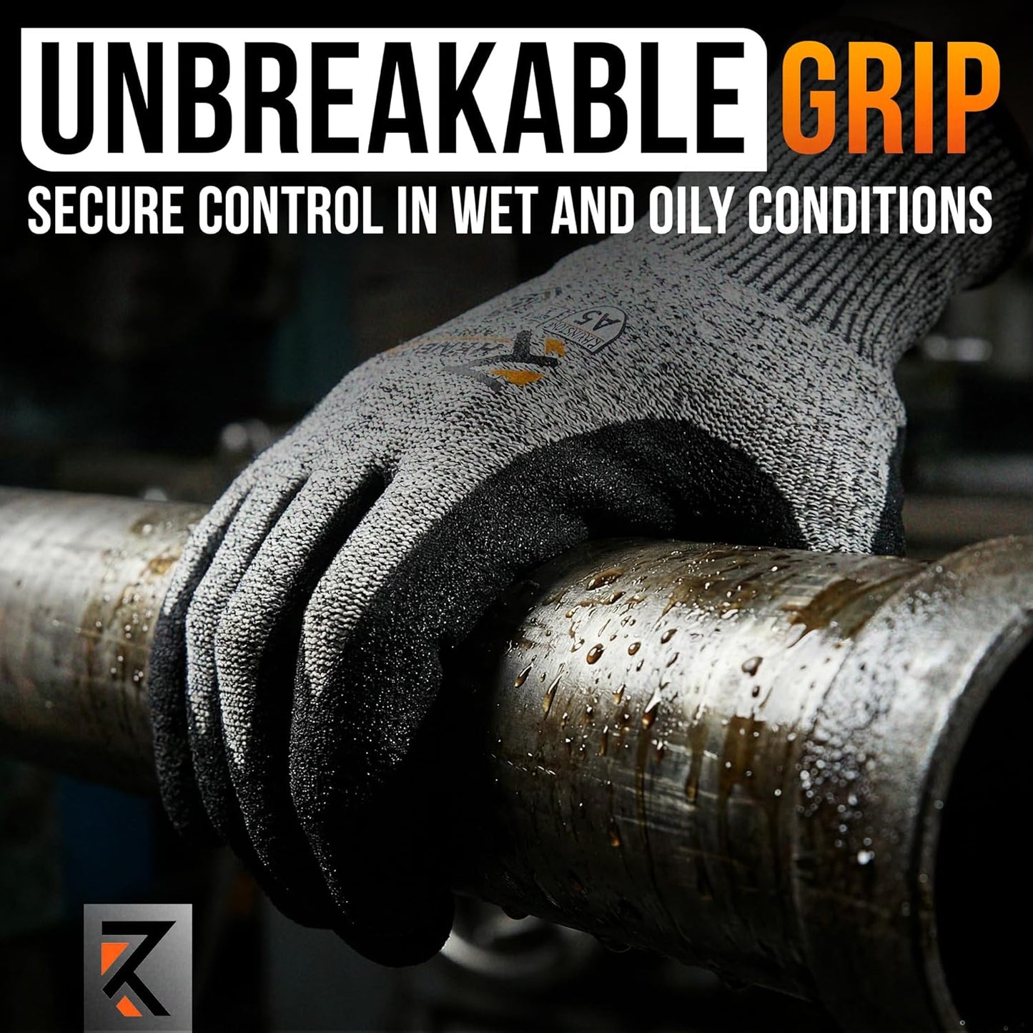 RhyneStone Level A5 Cut Resistant – 1 Pair Safety Work Gloves for Construction, Gardening & Sharp Material Handling