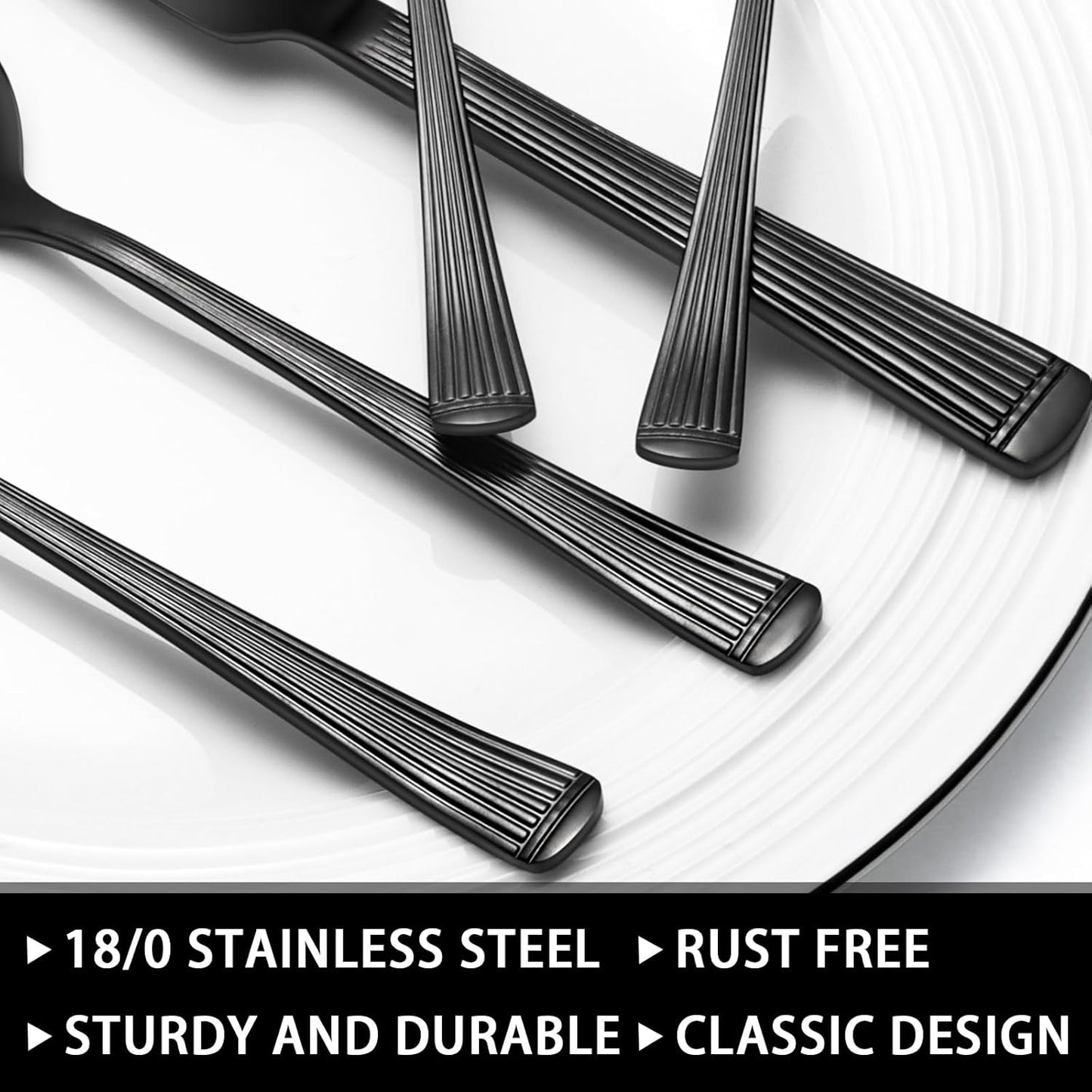 49-Piece Hammered Silverware Set with Organizer, Food-Grade Stainless Steel Flatware for 8, Cutlery Utensil Sets with Steak Knives, Rust-proof, Mirror Polished, Dishwasher Safe, Round Hammered