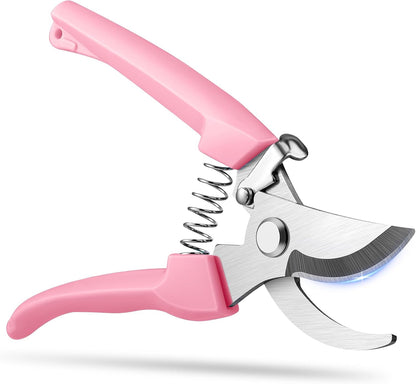 Flower Scissors, Premium Flower Shears, Pruning Shears for Gardening-Pink | Sharp Handhled Garden Scissors, Stainless Steel Garden Shears, 1-inch Cut Capacity Rust Resistant for Plants Bonsai
