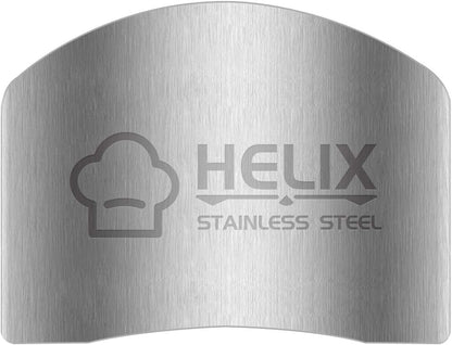 2 Pcs Finger Guard for Cutting aid, Kitchen Tool, Stainless Steel Knife Protector, Adjustable Hand Protect Fingers, Avoid Hurting, Slicing and Chopping, Silver