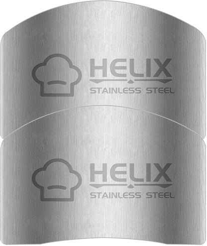 2 Pcs Finger Guard for Cutting aid, Kitchen Tool, Stainless Steel Knife Protector, Adjustable Hand Protect Fingers, Avoid Hurting, Slicing and Chopping, Silver