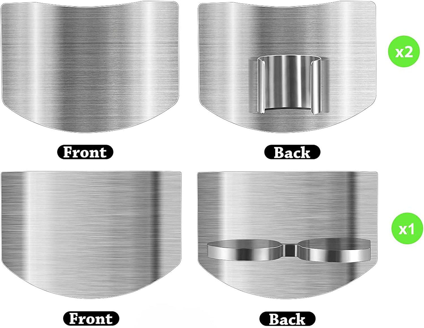 2 Pcs Finger Guard for Cutting aid, Kitchen Tool, Stainless Steel Knife Protector, Adjustable Hand Protect Fingers, Avoid Hurting, Slicing and Chopping, Silver
