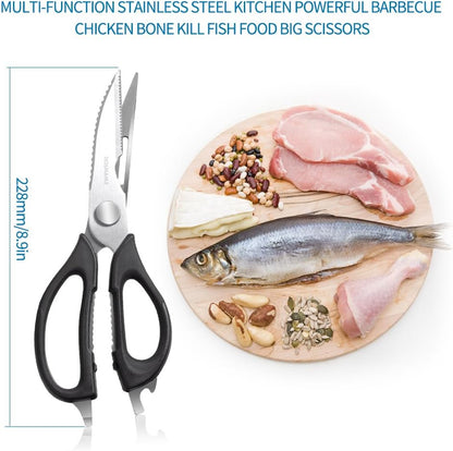 Kitchen Shears, Multi-Purpose Utility Scissors, Heavy Duty Kitchen Scissors for Chicken, Poultry, Fish, Meat, Vegetables, Herbs and BBQ, Come Apart for Cleaning