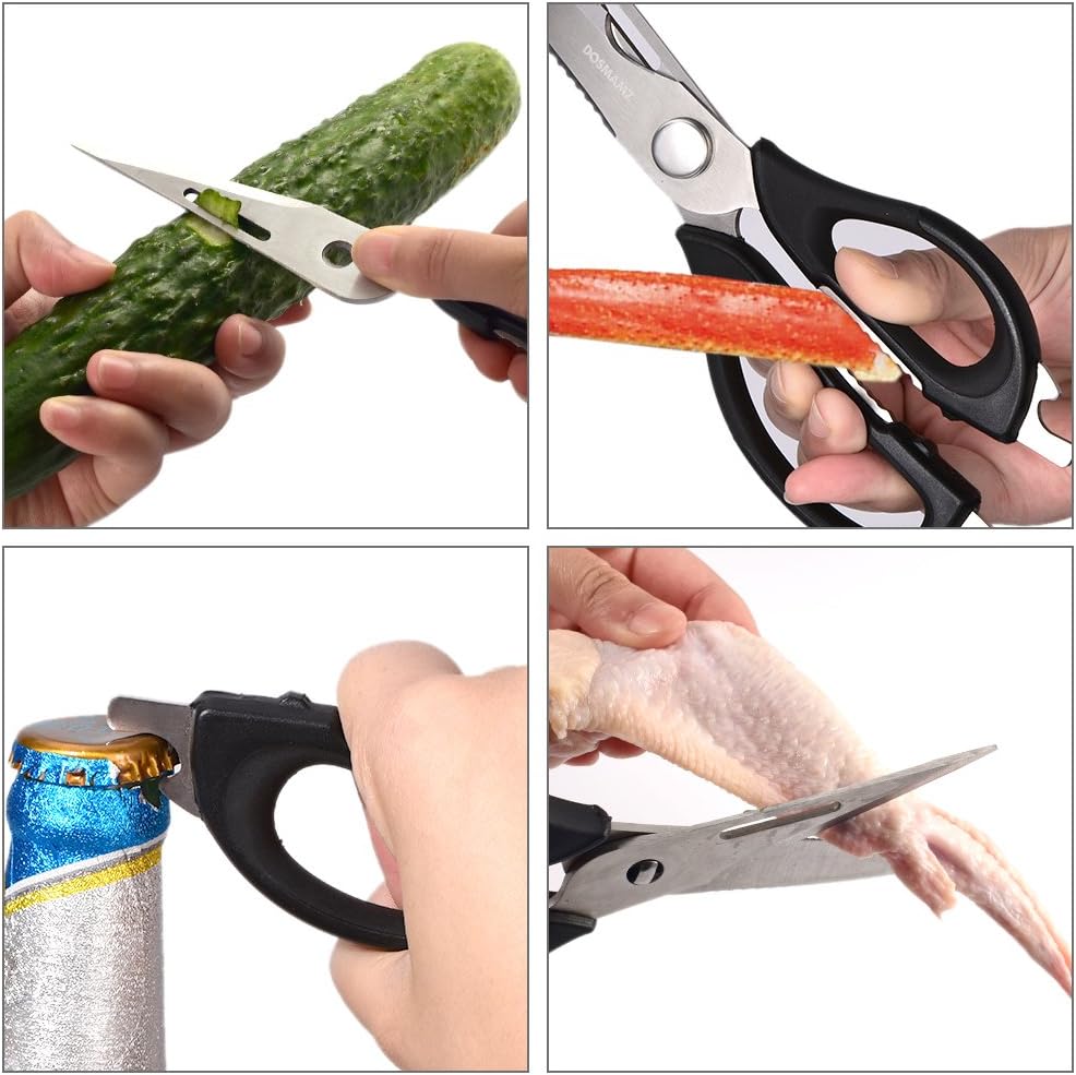 Kitchen Shears, Multi-Purpose Utility Scissors, Heavy Duty Kitchen Scissors for Chicken, Poultry, Fish, Meat, Vegetables, Herbs and BBQ, Come Apart for Cleaning