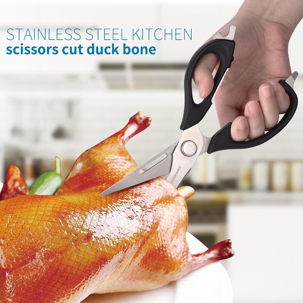 Kitchen Shears, Multi-Purpose Utility Scissors, Heavy Duty Kitchen Scissors for Chicken, Poultry, Fish, Meat, Vegetables, Herbs and BBQ, Come Apart for Cleaning