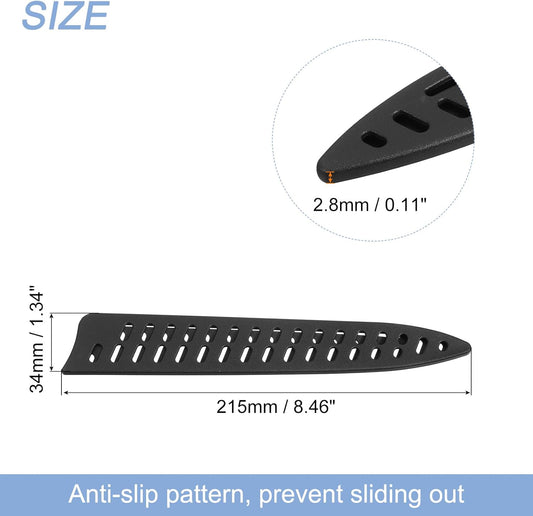 2Pcs Knife Cover Sleeves Blade Edge Guards for 8" Carving Knife Blade Edge Protector Cover Universal Knife Sheath for Kitchen, Black