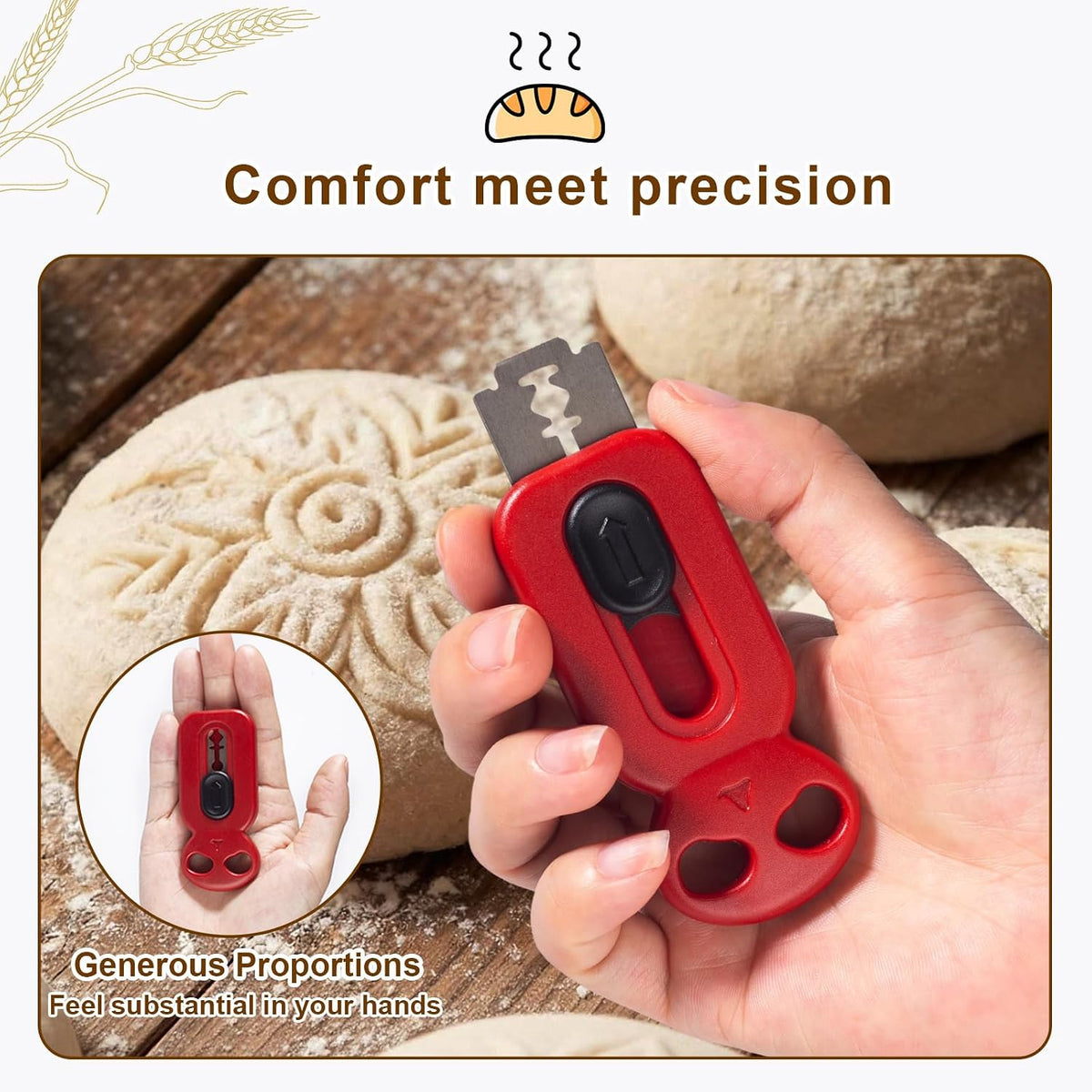 Magnetic Retractable Bread Lame, 10 Replaceable Blades Dough Scoring Tool for Sourdough Baking