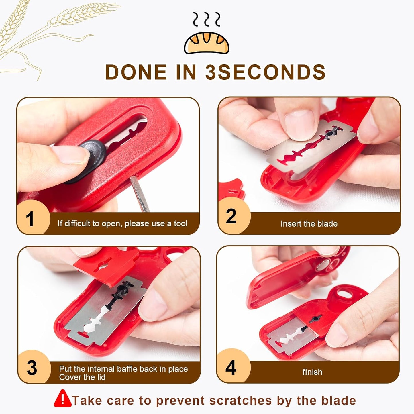 Magnetic Retractable Bread Lame, 10 Replaceable Blades Dough Scoring Tool for Sourdough Baking
