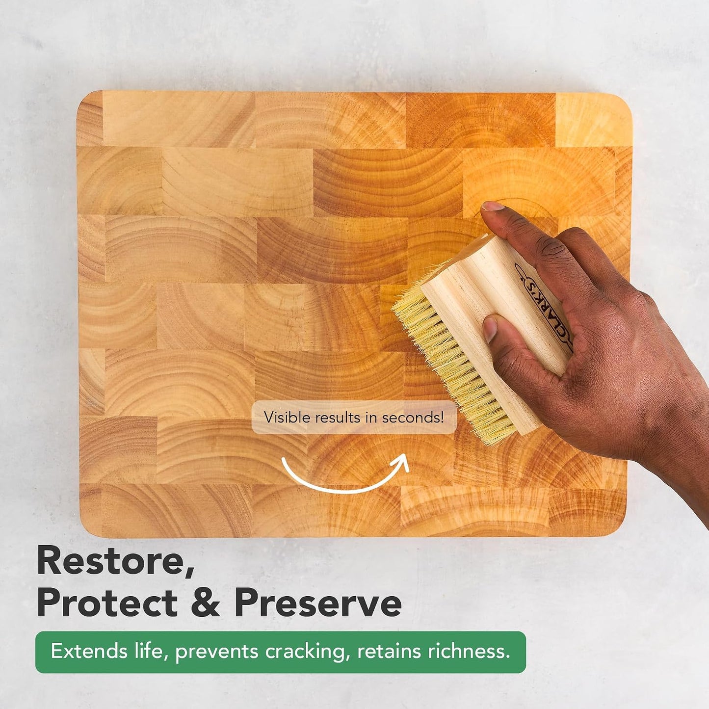 Cutting Board Oil & Wax Brush with Maple Wood Handle - Large