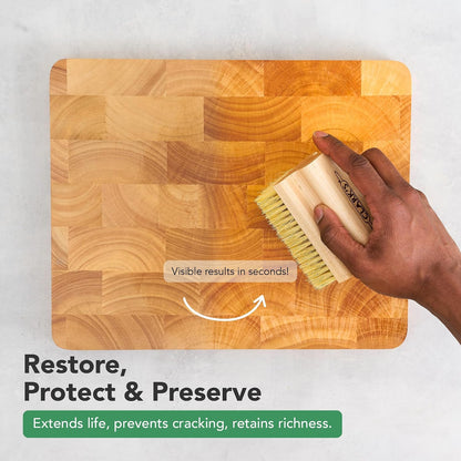 Cutting Board Oil & Wax Brush with Maple Wood Handle - Large