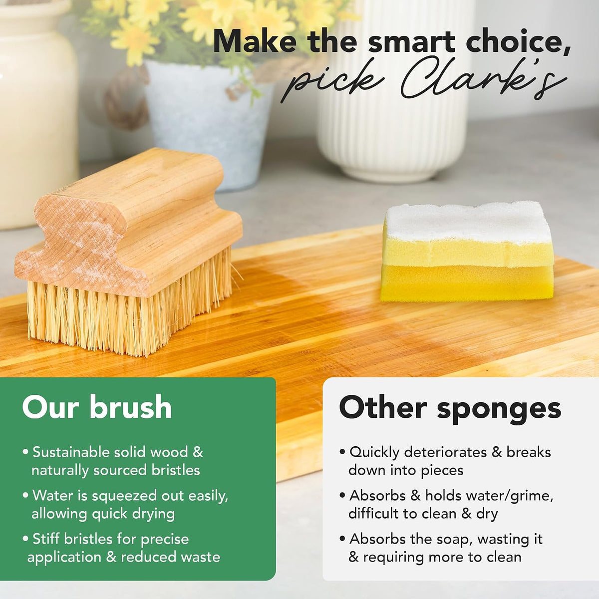 Cutting Board Oil & Wax Brush with Maple Wood Handle - Large