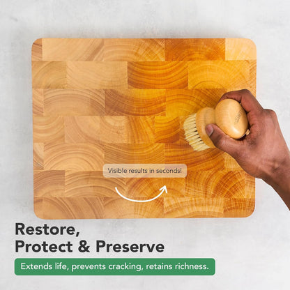 Cutting Board Oil & Wax Brush with Maple Wood Handle - Large