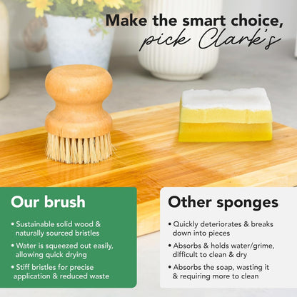 Cutting Board Oil & Wax Brush with Maple Wood Handle - Large