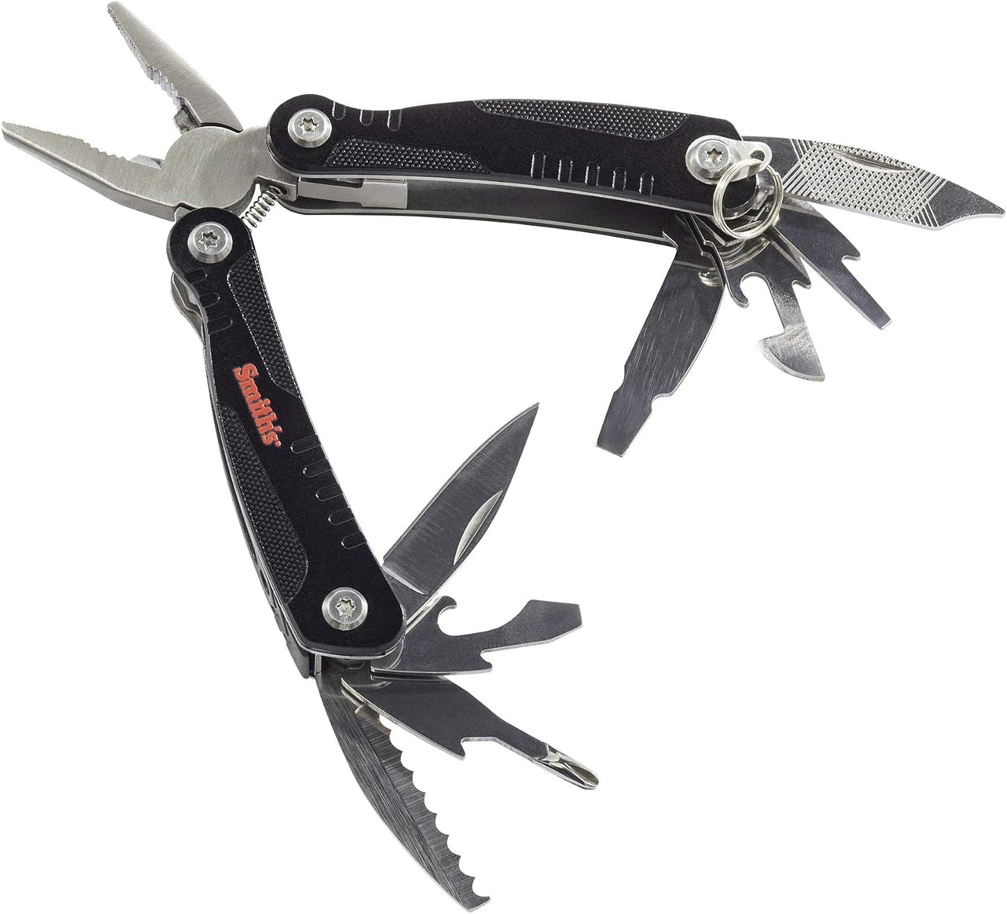 Smith's 51230 3 Piece Folding Knife Combo Kit - Folding Pocket Knife, Multi-Tool Pliers, 2-Stage Sharpener - 12 Tools in One - Camping, Hiking & Hunting Survival Tool - Lightweight + Stainless Steel