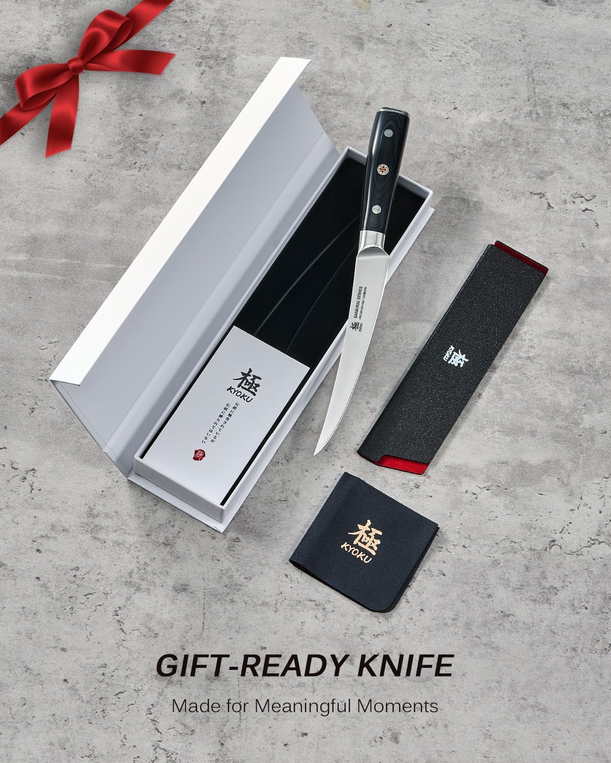6" Slim Curved Boning Knife - German Steel Japanese Deboning Knife | 56 Hrc German 1.4116 Steel Full Tang Blade, Bone Contour V Edge, Pakkawood Handle, Meat Butcher Knife With Gift Box