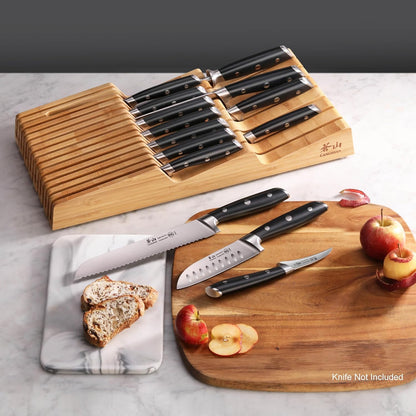 Cangshan Bamboo In-Drawer 15-Slot Knife Organizer Block