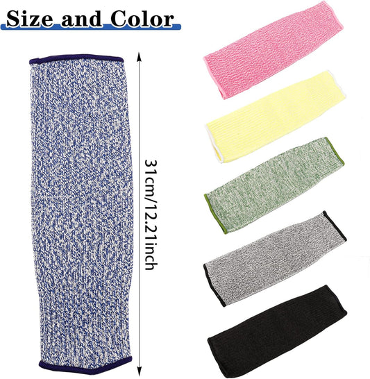 6 Pairs Arm Protective Sleeves Level 5 Cut Resistant Protection Sleeve 31CM Unisex Anti Abrasion Anti Scratches Anti-bite for Arm Garden Kitchen Work Protection Safety